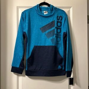 Boys large Blue two tone Adidas hoodie NEW